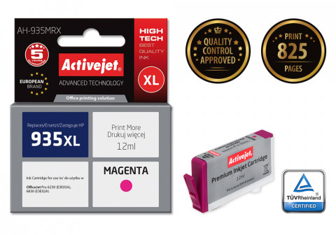 Activejet AH-935MRX Tusz do drukarki HP, Zamiennik HP 935XL C2P25AE; Premium; 12 ml; purpurowy. - Galeria zdjęcie 2