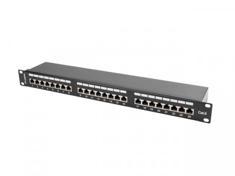 Lanberg patch panel 24 port 1u kat.6 ftp czarny pps6-1024-b - Galeria zdjęcie 2