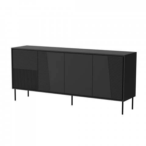 Komoda 4D ABI 200x45x88 czarny mat - Galeria zdjęcie 1