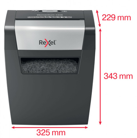 Rexel Niszczarka Momentum X406, 6 kartek, 15 l kosz - Galeria zdjęcie 4