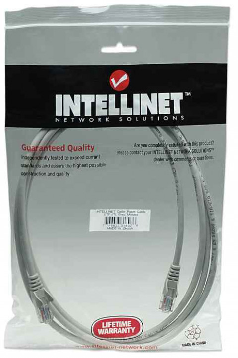 INTELLINET PATCHCORD CAT5E UTP 2M SZARY 100% MIEDŹ - Galeria zdjęcie 2