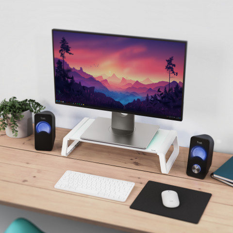 Podstawka pod monitor TRUST MONTA GLASS MONITOR STAND WHT (25351) - Galeria zdjęcie 3
