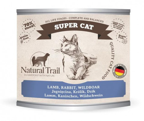 NATURAL TRAIL Super Cat Jagnięcina, królik, dzik - mokra karma dla kota - 200g - Galeria zdjęcie 1