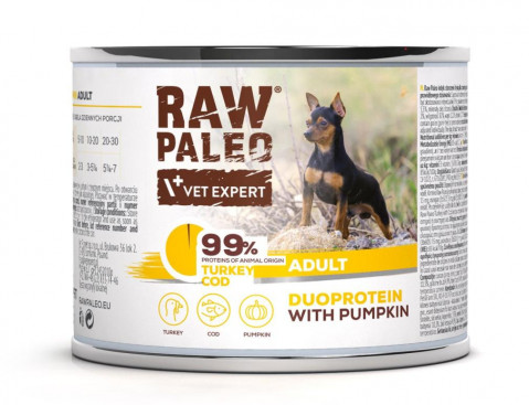 RAW PALEO Duoprotein Turkey & Cod Adult - mokra karma dla psa - 200g - Galeria zdjęcie 1
