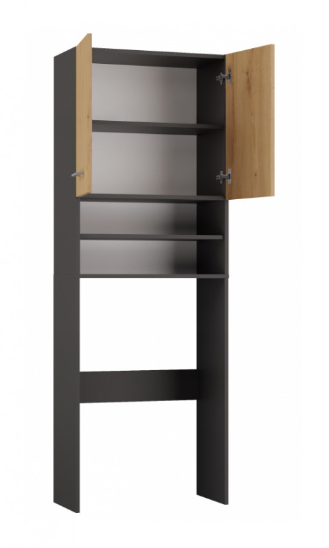 Szafka na pralkę POLA DK 64x30xH180 antracyt/artisan - Galeria zdjęcie 2