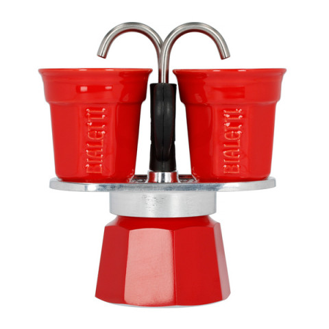 Bialetti kawiarka Mini Express czerwona 2tz + 2 filiżanki - Galeria zdjęcie 1