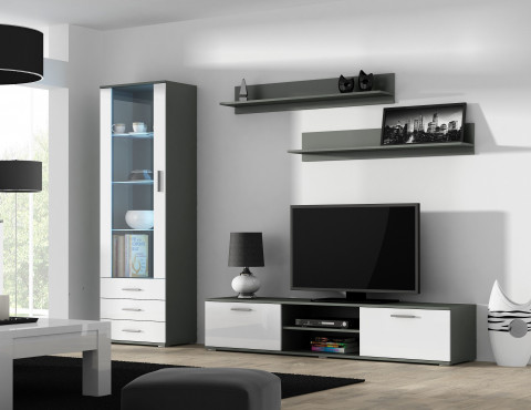 Zestaw meblowy SOHO 1 szary/biały połysk - Galeria zdjęcie 1