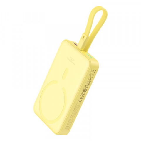 Powerbank Baseus Magnetic Mini Air Wireless 10000mAh 20W+kabel USB C-USB C (żółty) - Galeria zdjęcie 4