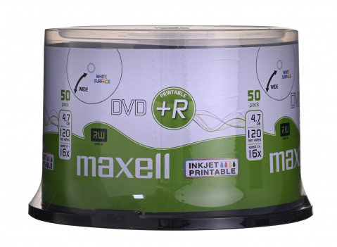 MAXELL Płyta DVD+R 4,7GB, 50 szt. w opakowaniu cake (szpindel). Prędkość zapisu 16X, 120 min. Płyty do nadruku atramentowego. Przeznaczenie Multimedia. - Galeria zdjęcie 3