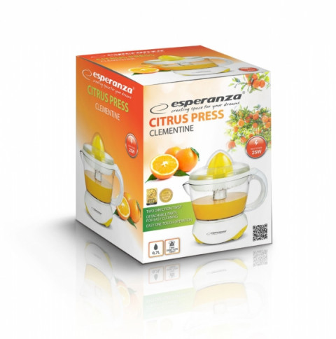 Wyciskarka do cytrusów Esperanza CLEMENTINE EKJ001Y (25W 0,7l biały/żółty) - Galeria zdjęcie 3