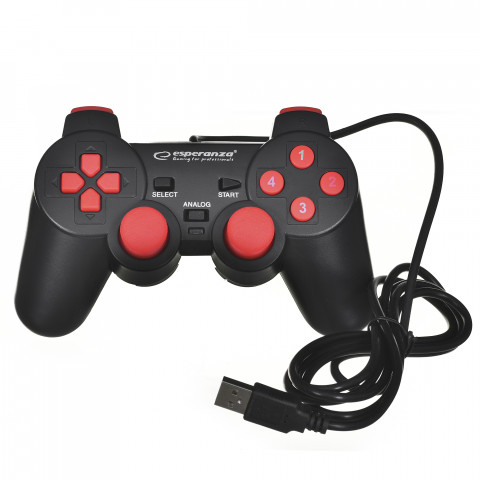 Esperanza gamepad pc usb czarno/czerwony warrior egg102r - Galeria zdjęcie 6