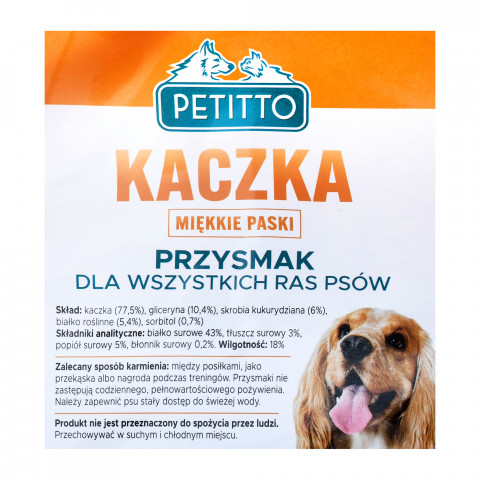 PETITTO Miękkie paski z kaczki - przysmak dla psa - 500 g - Galeria zdjęcie 4