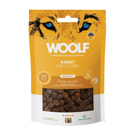 WOOLF Soft Cubes Rabbit - przysmak dla psa - 100g - Galeria zdjęcie 1