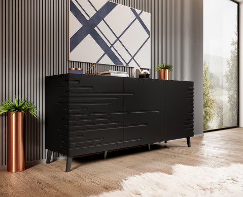 Komoda NOVA 155x40x72 czarny mat - Galeria zdjęcie 3