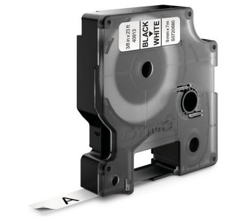 Taśma Dymo D1- 9mm x 7m czarny/biały - Galeria zdjęcie 1
