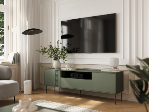 Szafka RTV EF TRESSE 180x40x54,5 zieleń mat - Galeria zdjęcie 3