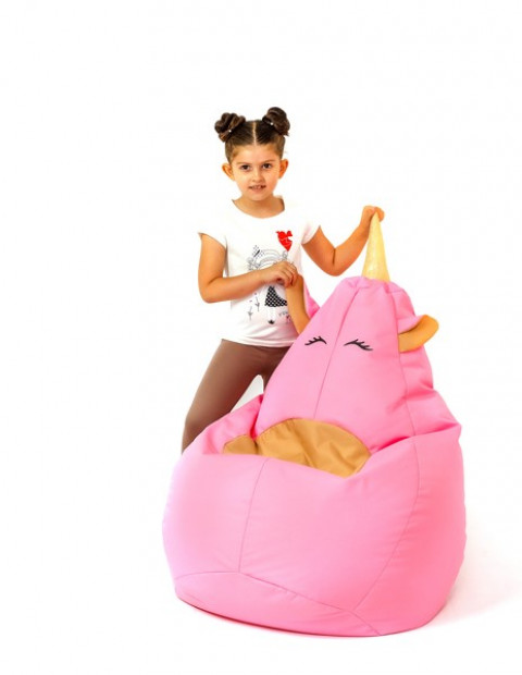 Pufa worek sako JEDNOROŻEC różowy XXL 140x100 - Galeria zdjęcie 2