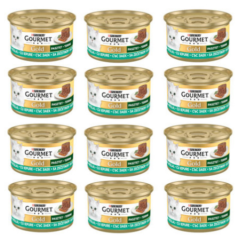 GOURMET GOLD królik - mokra karma dla kota - 12x85 g - Galeria zdjęcie 1