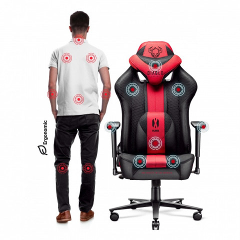 Fotel gamingowy DIABLO X-PLAYER 2.0 king fotel antracytowo-karmazynowy - Galeria zdjęcie 8