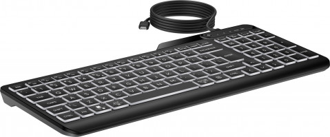 Klawiatura HP 400 Backlit Wired Keyboard przewodowa czarna 7N7C0AA - Galeria zdjęcie 3