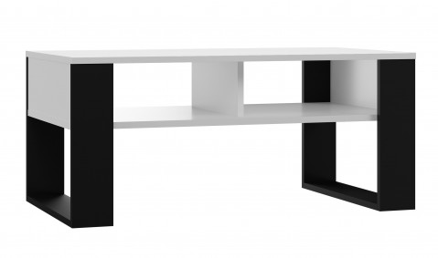 Stolik ława MODERN 2P 90x58xH50 biały/czarny - Galeria zdjęcie 1