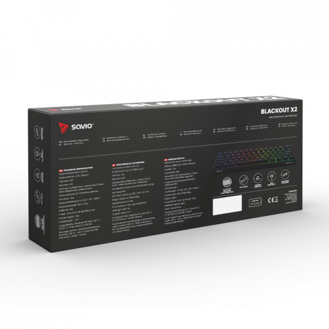 SAVIO KLAWIATURA MECHANICZNA BLACKOUT X2 RED - Galeria zdjęcie 7