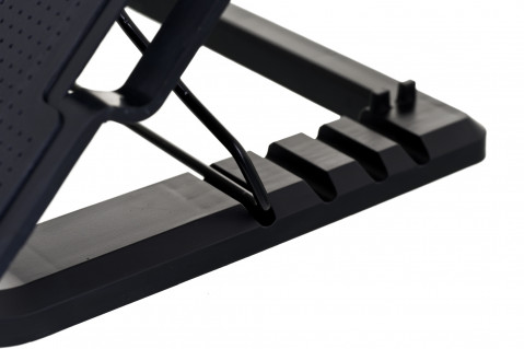 VAKOSS PODSTAWKA CHŁODZĄCA POD NOTEBOOKA 17",1 WENTYLATOR, LED, REGULACJA WYSOKOŚCI, LF-1860AL CZARNA - Galeria zdjęcie 7
