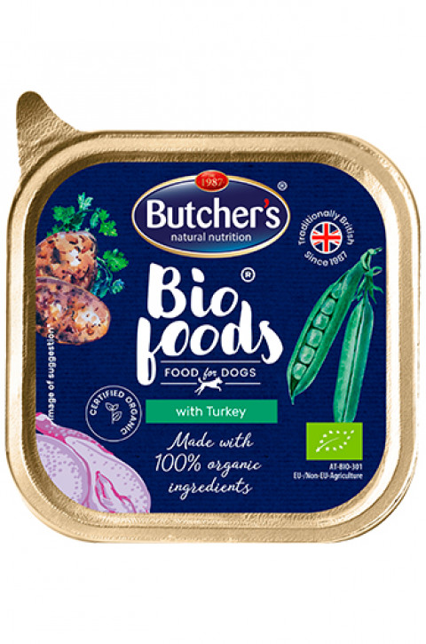 BUTCHER'S Bio Foods Dog - mokra karma dla psa z indykiem w formie pasztetu - tacka 6x150g - Galeria zdjęcie 2