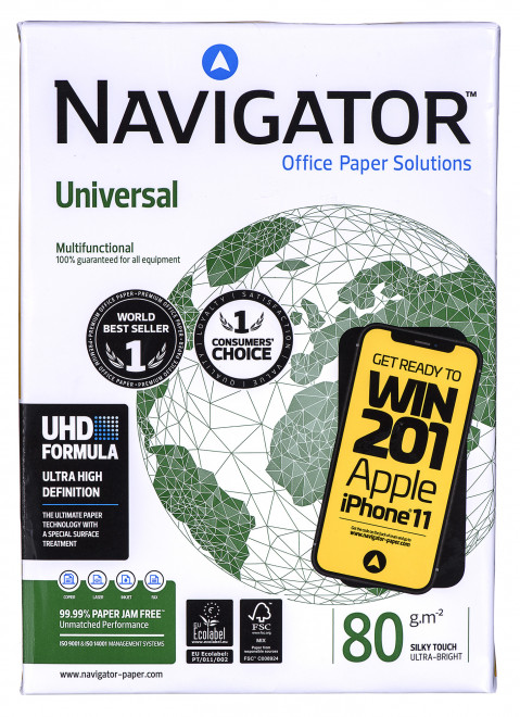 Papier xero ksero biurowy Universal Premium Navigator 8247A80 (A4; 80g/m2; 500 szt.arkuszy; papier biały) - Galeria zdjęcie 2