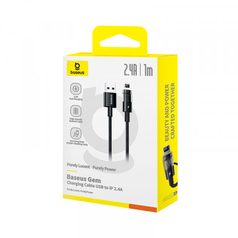 Kabel Baseus Gem Typ C 2.4A 1m (czarny) - Galeria zdjęcie 6