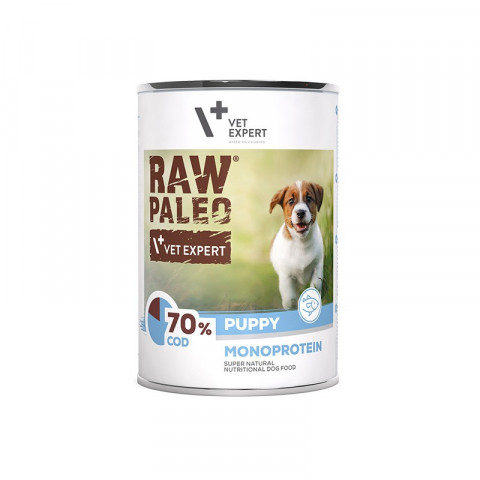 VET EXPERT Raw Paleo Puppy Monoprotein Dorsz - mokra karma dla szczeniąt - 400g - Galeria zdjęcie 1