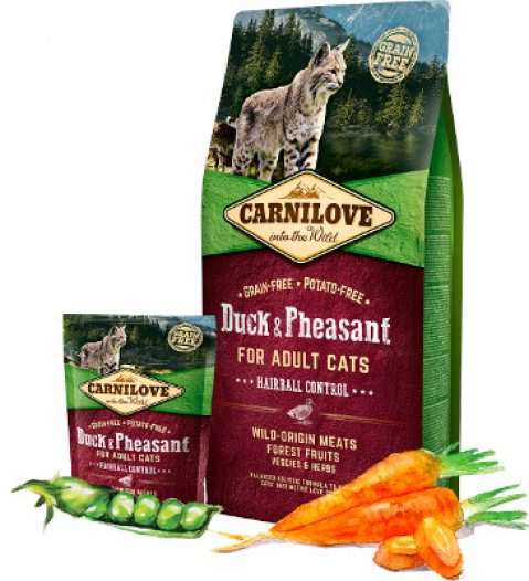 CARNILOVE Cat Hairball Control Kaczka i Bażant - sucha karma dla kota - 400g - Galeria zdjęcie 4