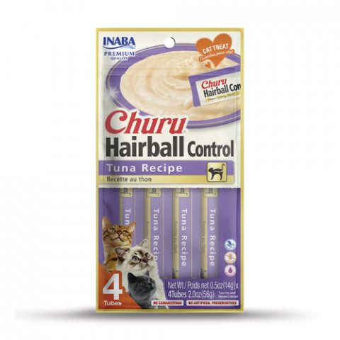 INABA CHURU HAIRBALL Tuńczyk - przysmak dla kota - 4x14g (56g) - Galeria zdjęcie 1