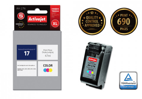Activejet AH-17N Tusz do drukarki HP; Zamiennik HP 17 C6625A; Supreme; 47 ml; kolor - Galeria zdjęcie 2