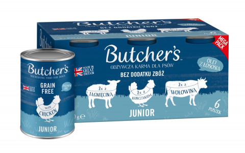 BUTCHER'S Original Junior Mega pack mix Kawałki w galaretce - mokra karma dla psa - 12x400g (2x(6x400g)) - Galeria zdjęcie 2