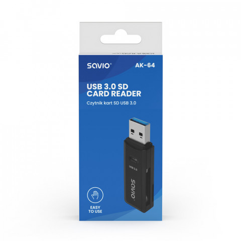 SAVIO CZYTNIK KART SD, USB 3.0 AK-64 - Galeria zdjęcie 4