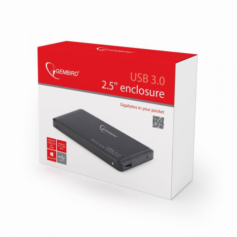 GEMBIRD OBUDOWA USB 3.0 2.5" SATA CZARNA - Galeria zdjęcie 3
