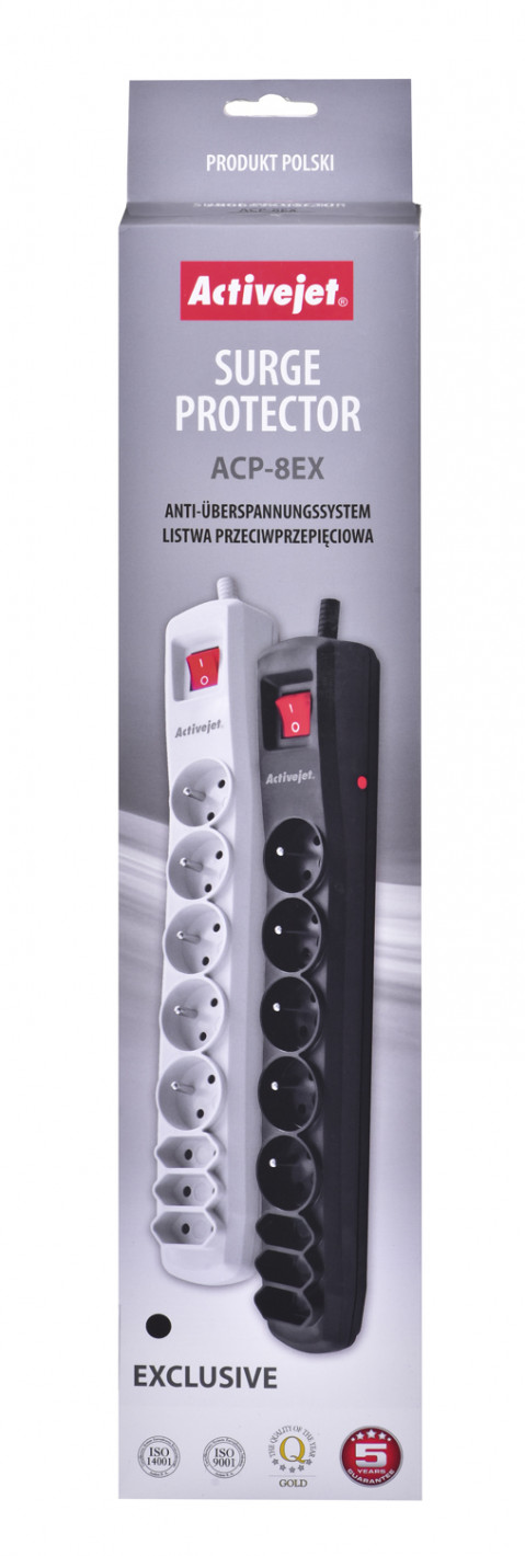 Activejet LISTWA ZASILAJĄCA APN-8g/5m (czarna) - Galeria zdjęcie 3