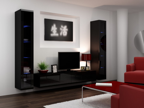 Zestaw meblowy VIGO 5 czarny/czarny połysk - Galeria zdjęcie 1