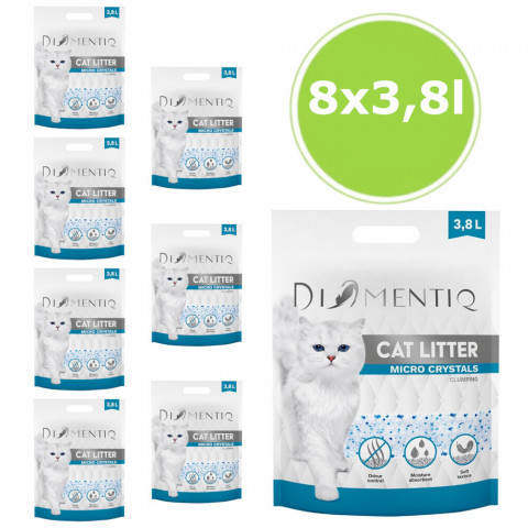 DIAMENTIQ Żwirek Micro Crystals Silikonowy, Zbrylający się dla kota - 8x3,8 l - Galeria zdjęcie 1