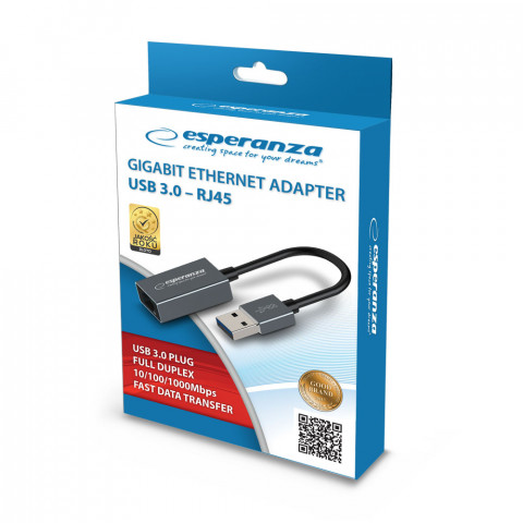 ESPERANZA ETHERNET ADAPTER USB 3.0-RJ45 ENA101 - Galeria zdjęcie 2