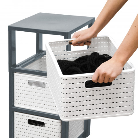 ROTHO Country antracyt/biały - regał - 71,2 x 32,5 x 37,5 cm - Galeria zdjęcie 4