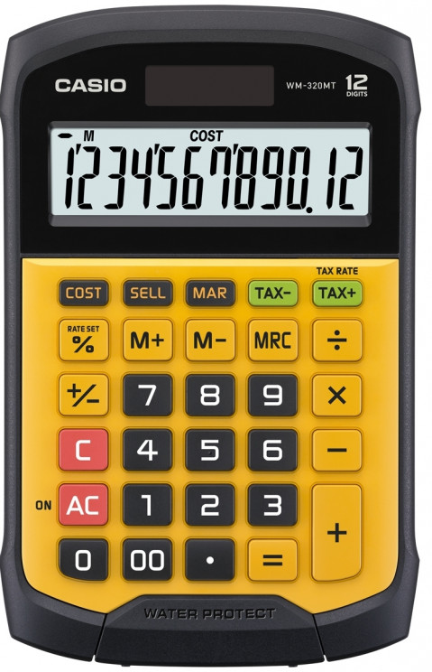 CASIO KALKULATOR BIUROWY WODOODPORNY WM-320MT-S, 12-cyfrowy wyświetlacz, Wyjmowana klawiatura, 108,5x168,5, Poziom wodoszczelności i odporności na brud: IP54 - Galeria zdjęcie 7