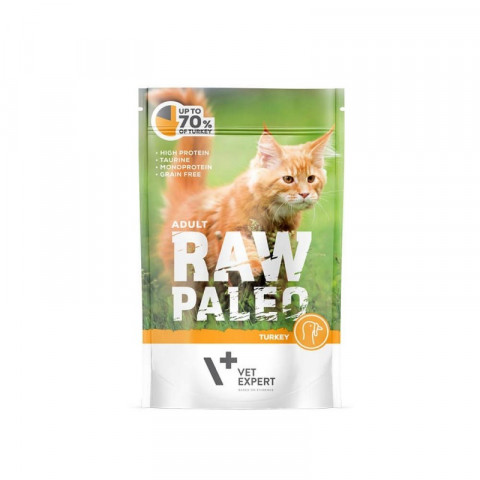 VETEXPERT Raw Paleo Adult Cat Indyk - mokra karma dla kota - 100g - Galeria zdjęcie 1