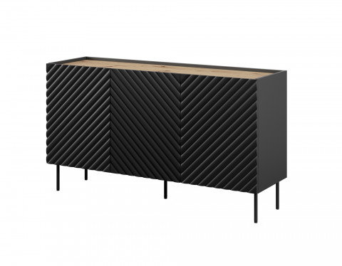 Komoda 3D2SZ ONDA 150x45x85 czarny - Galeria zdjęcie 1