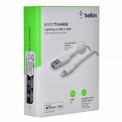 BELKIN KABEL USB A - LIGHTNING, 3M, BIAŁY - Galeria zdjęcie 7