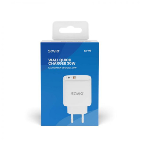 SAVIO ŁADOWARKA SIECIOWA 30W QUICK CHARGE LA-06 - Galeria zdjęcie 2