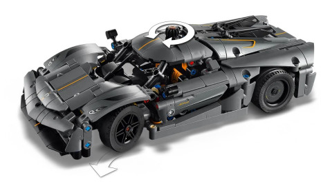 LEGO Technic 42173 Szary hipersamochód Koenigsegg Jesko Absolut - Galeria zdjęcie 7