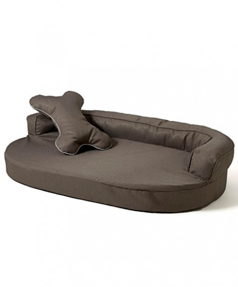 GO GIFT Sofa owalna - legowisko dla zwierząt brąz - 100 x 65 x 10 cm - Galeria zdjęcie 2