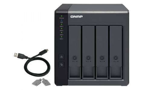 Qnap TR-004 jednostka roszerzająca, Tower, 4x 3.5" SATA HDD, USB 3.0 type-C hardware RAID (USB-C to USB-A cable include) - Galeria zdjęcie 2